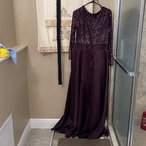 V Neck Purple Dress